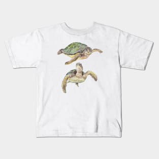 Sea Turtles Watercolor Kids T-Shirt